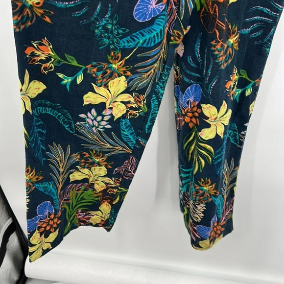 Find🔹Floral Tropical Jumpsuit Womens-V Neck Short Sleeve Linen/Cotton - Picture 2 of 14
